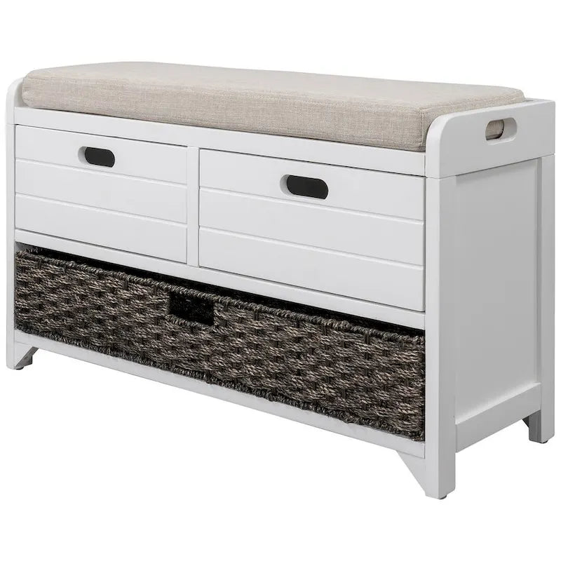 Banc de rangement capitonné polyvalent pour entrée de ferme 32 po