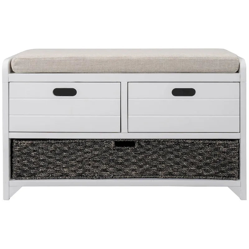 Banc de rangement capitonné polyvalent pour entrée de ferme 32 po