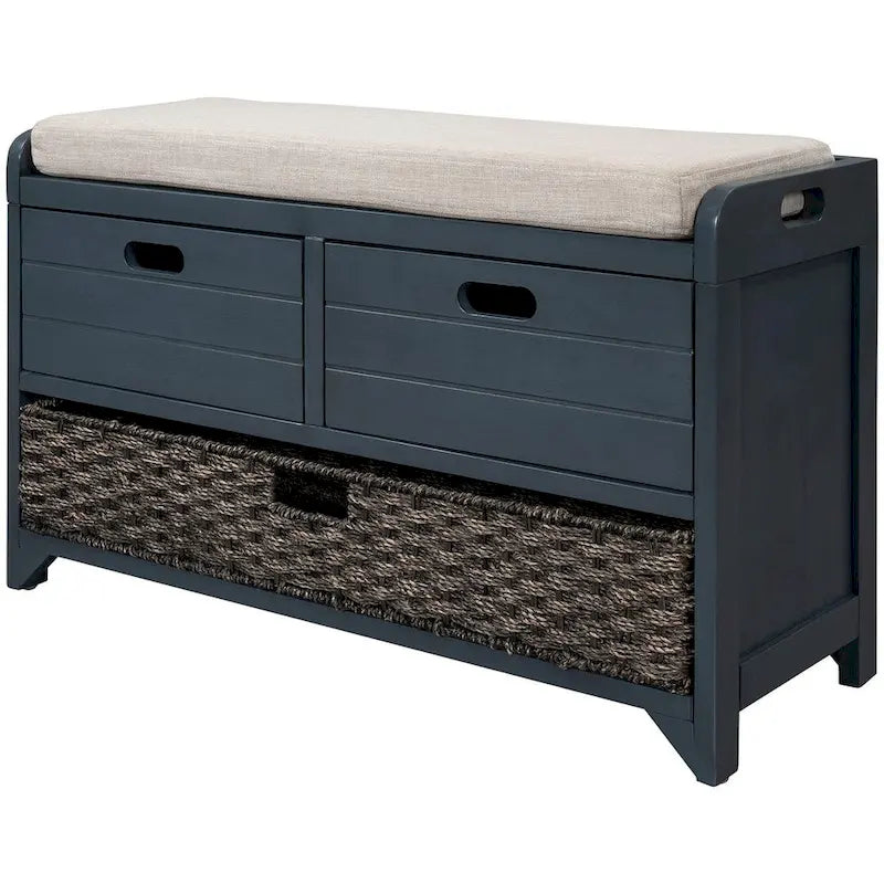 Banc de rangement capitonné polyvalent pour entrée de ferme 32 po
