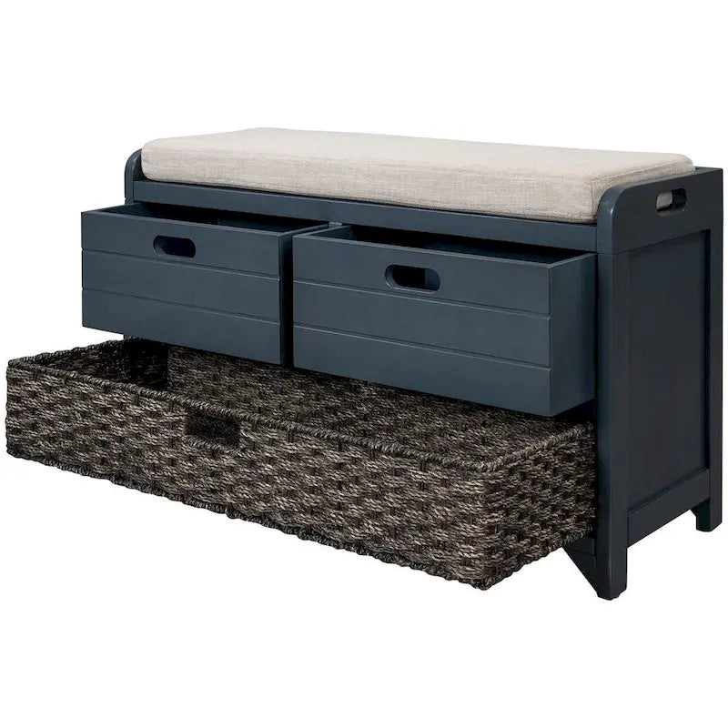 Banc de rangement capitonné polyvalent pour entrée de ferme 32 po