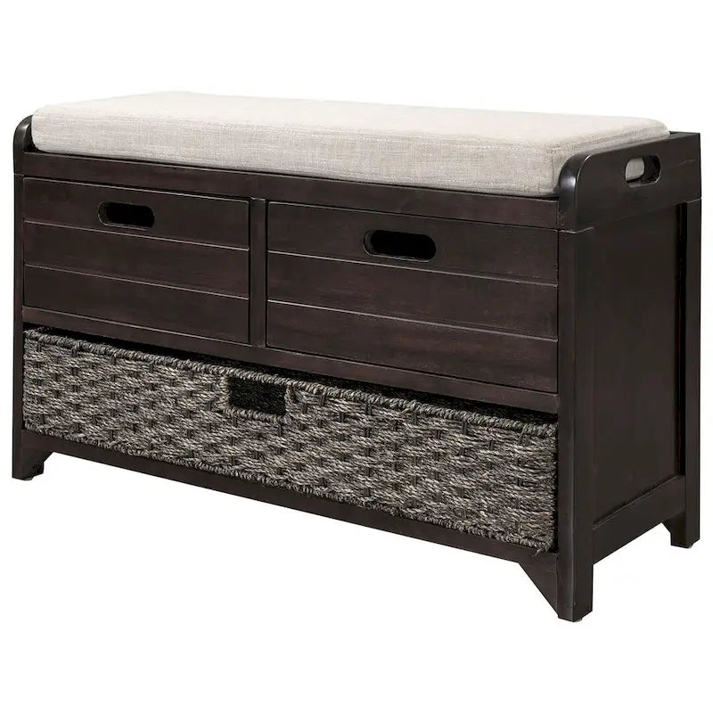 Banc de rangement capitonné polyvalent pour entrée de ferme 32 po