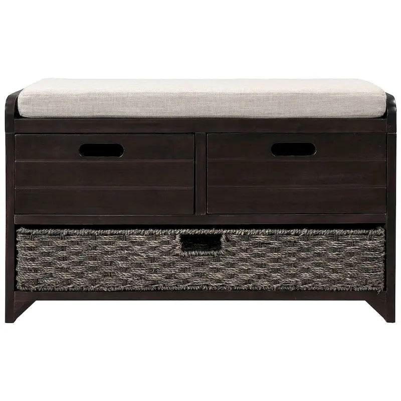 Banc de rangement capitonné polyvalent pour entrée de ferme 32 po