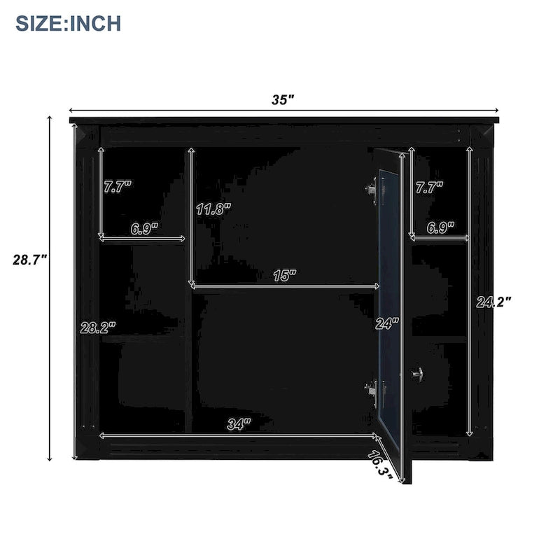 Meuble-lavabo de salle de bain de 36 po avec évier, armoire de rangement de salle de bain moderne