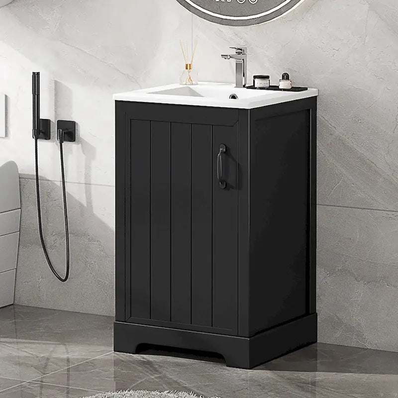 Meuble-lavabo de salle de bain avec vasque en céramique