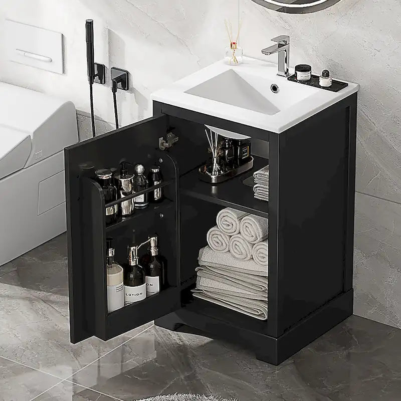 Meuble-lavabo de salle de bain avec vasque en céramique