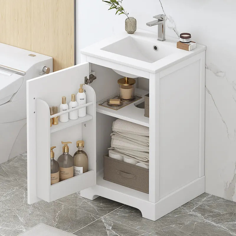 Meuble-lavabo de salle de bain avec vasque en céramique