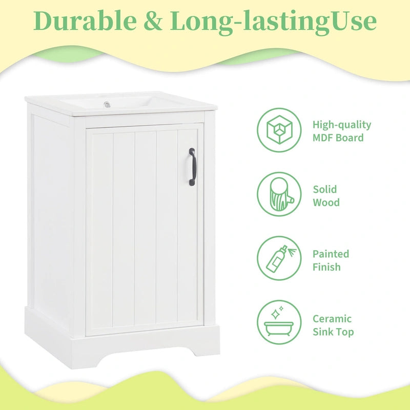 Meuble-lavabo de salle de bain avec vasque en céramique