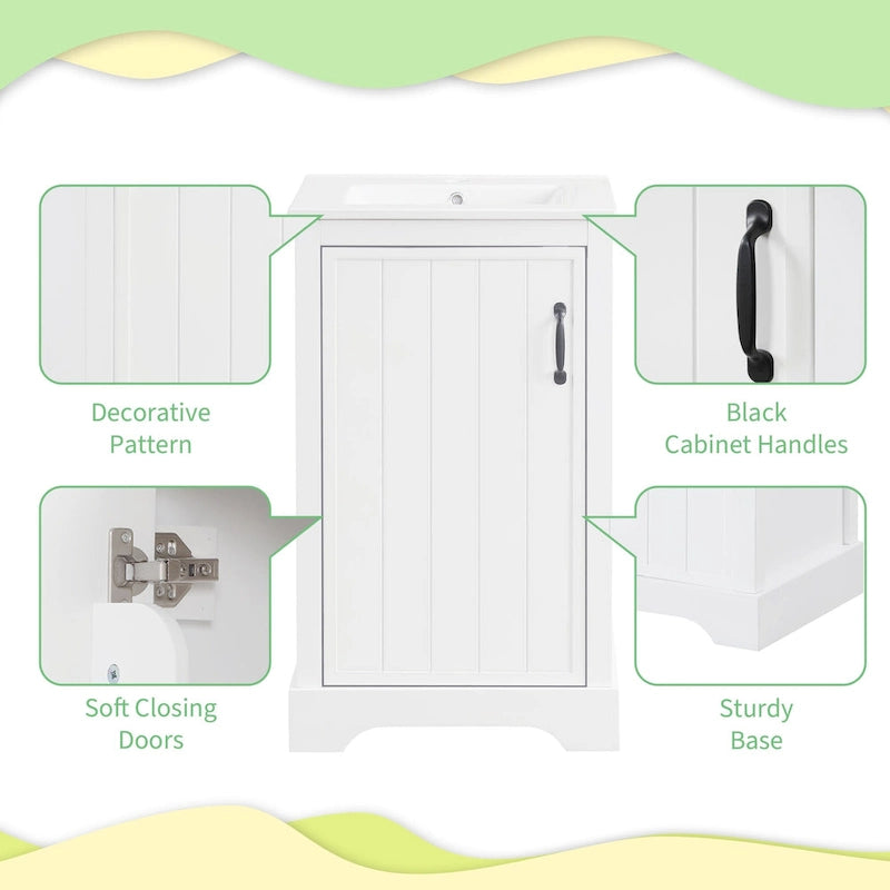 Meuble-lavabo de salle de bain avec vasque en céramique