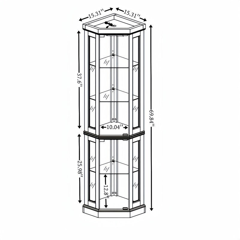 Vitrine d'angle élégante avec éclairage intégré Idéale