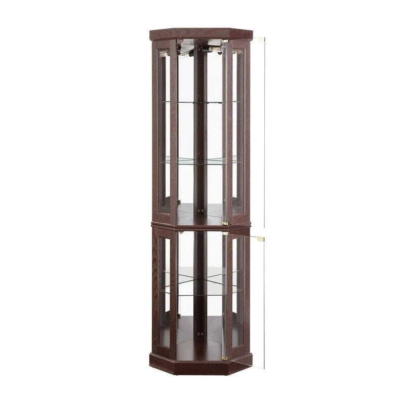 Vitrine d'angle élégante avec éclairage intégré Idéale