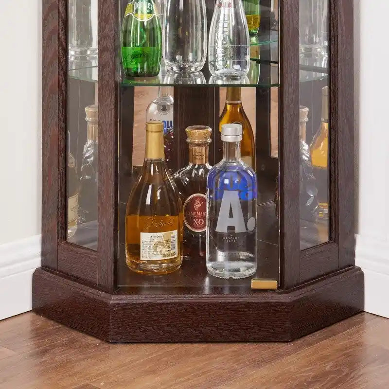 Vitrine d'angle élégante avec éclairage intégré Idéale