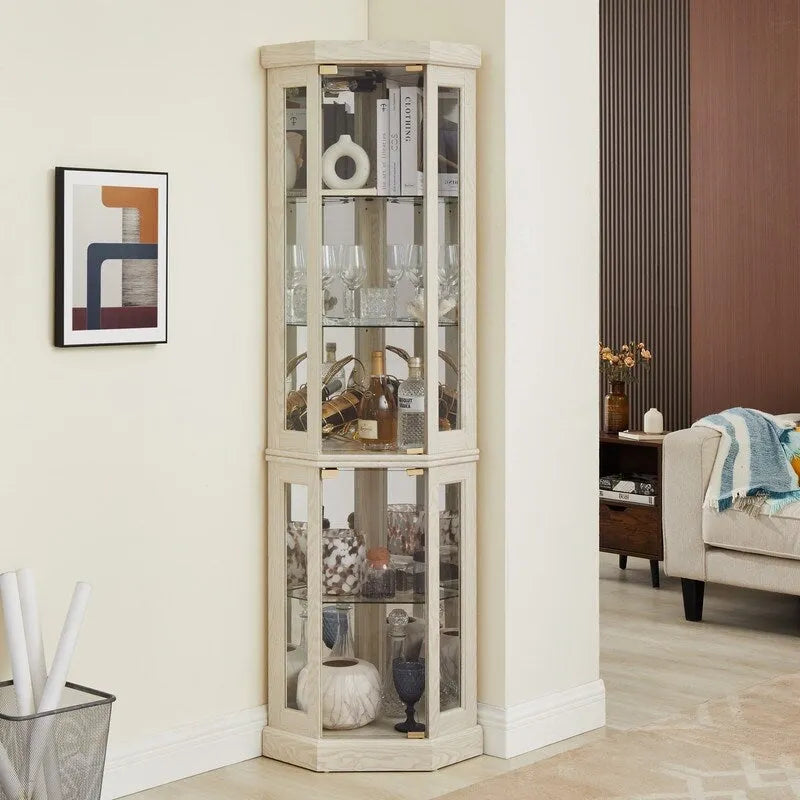 Vitrine d'angle élégante avec éclairage intégré Idéale