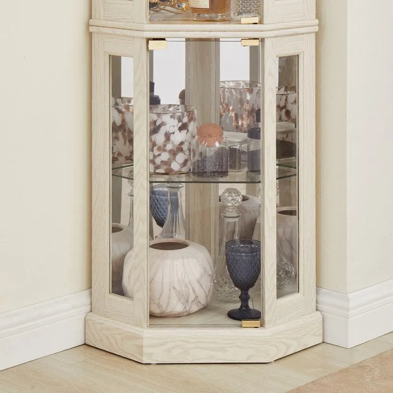 Vitrine d'angle élégante avec éclairage intégré Idéale