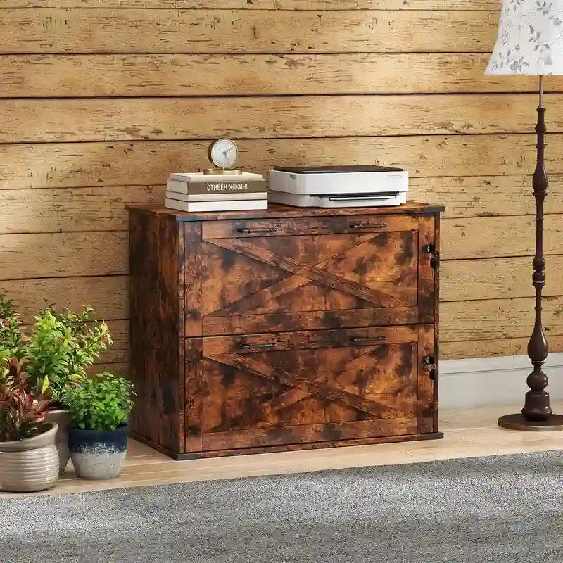 Porte En Bois 2 Tiroirs Avec Serrure 25.79H