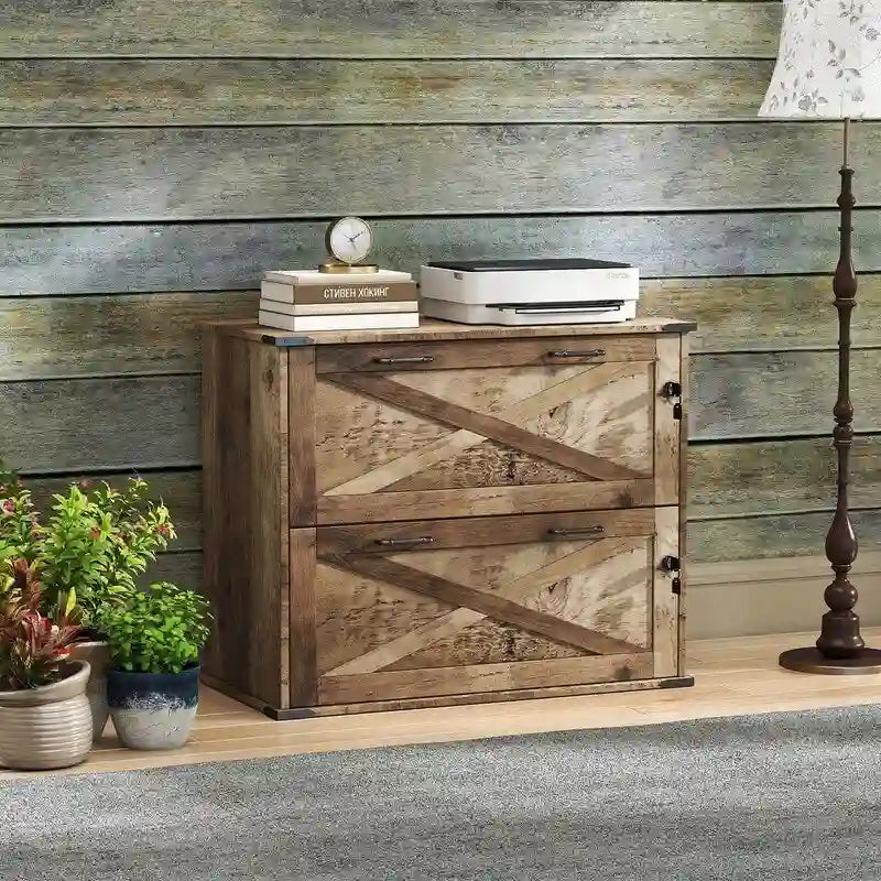 Porte En Bois 2 Tiroirs Avec Serrure 25.79H