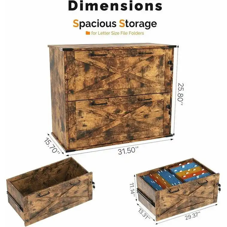 Porte En Bois 2 Tiroirs Avec Serrure 25.79H