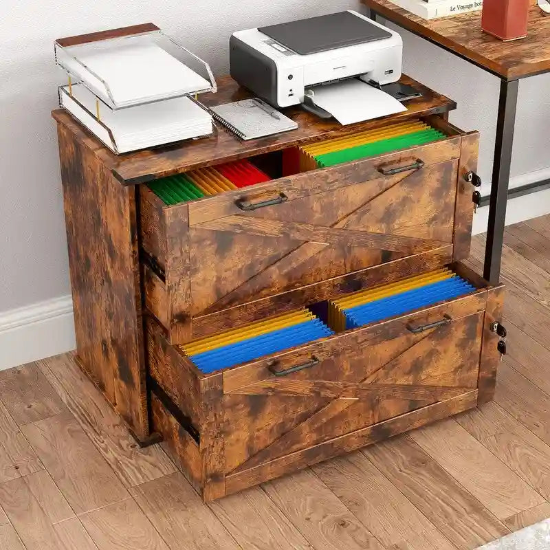 Porte En Bois 2 Tiroirs Avec Serrure 25.79H