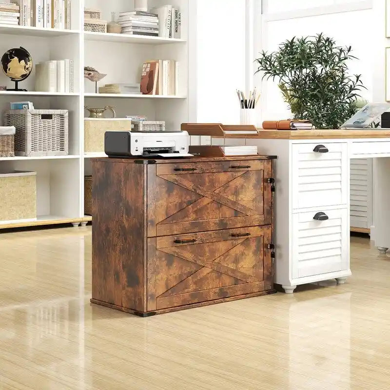 Porte En Bois 2 Tiroirs Avec Serrure 25.79H