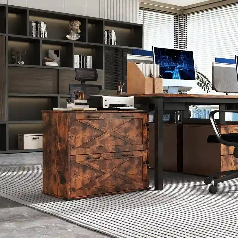 Porte En Bois 2 Tiroirs Avec Serrure 25.79H