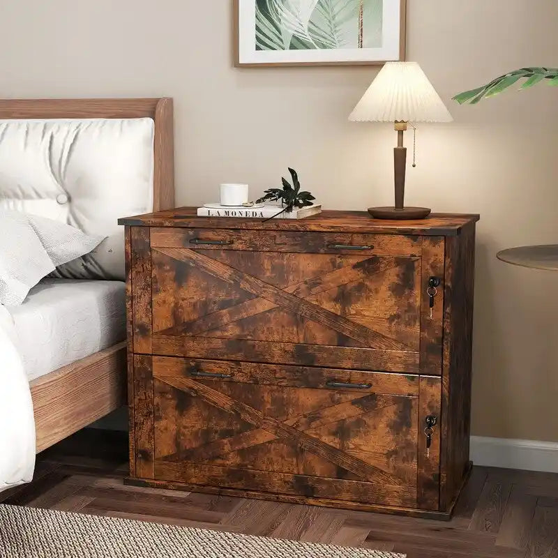 Porte En Bois 2 Tiroirs Avec Serrure 25.79H