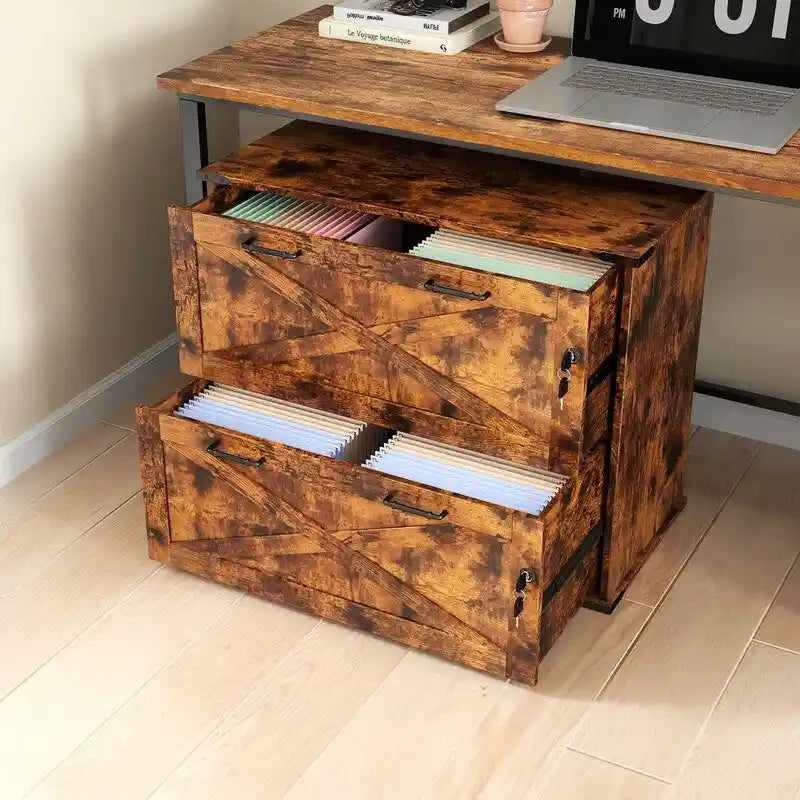 Porte En Bois 2 Tiroirs Avec Serrure 25.79H