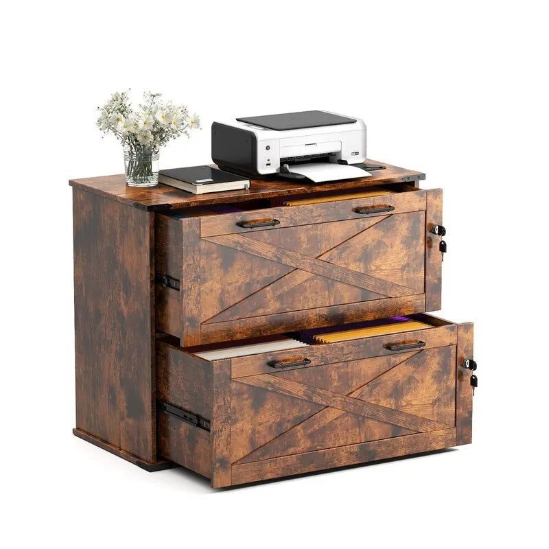 Porte En Bois 2 Tiroirs Avec Serrure 25.79H