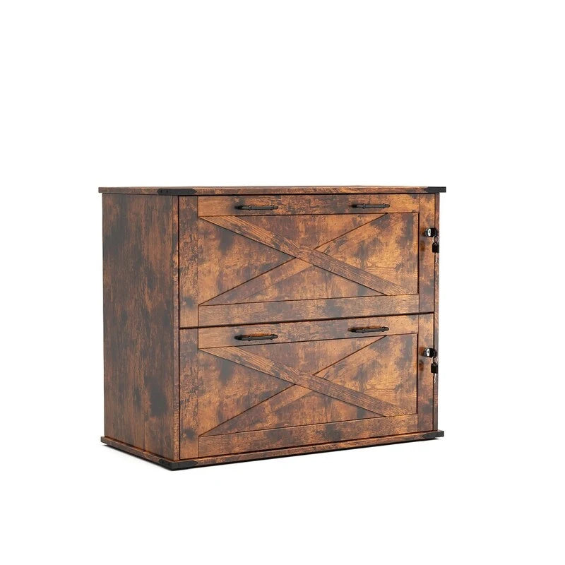 Porte En Bois 2 Tiroirs Avec Serrure 25.79H
