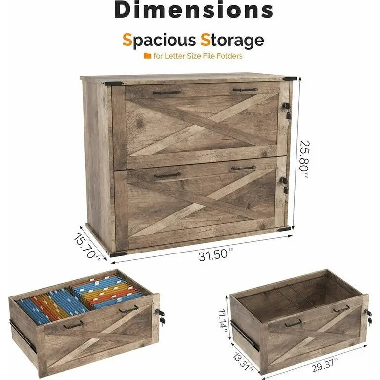 Porte En Bois 2 Tiroirs Avec Serrure 25.79H
