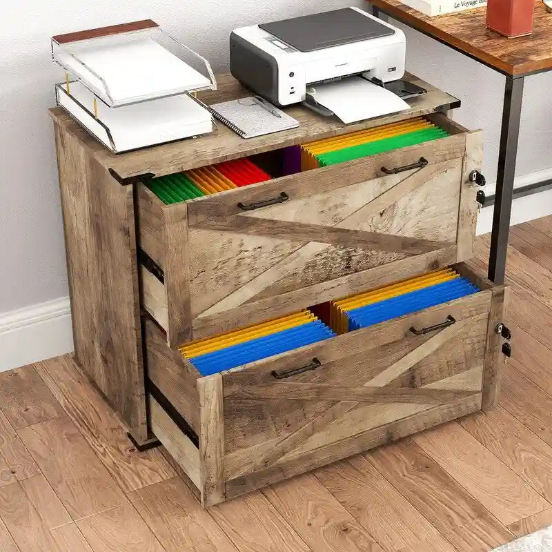 Porte En Bois 2 Tiroirs Avec Serrure 25.79H
