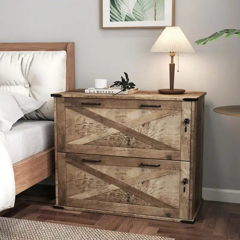 Porte En Bois 2 Tiroirs Avec Serrure 25.79H