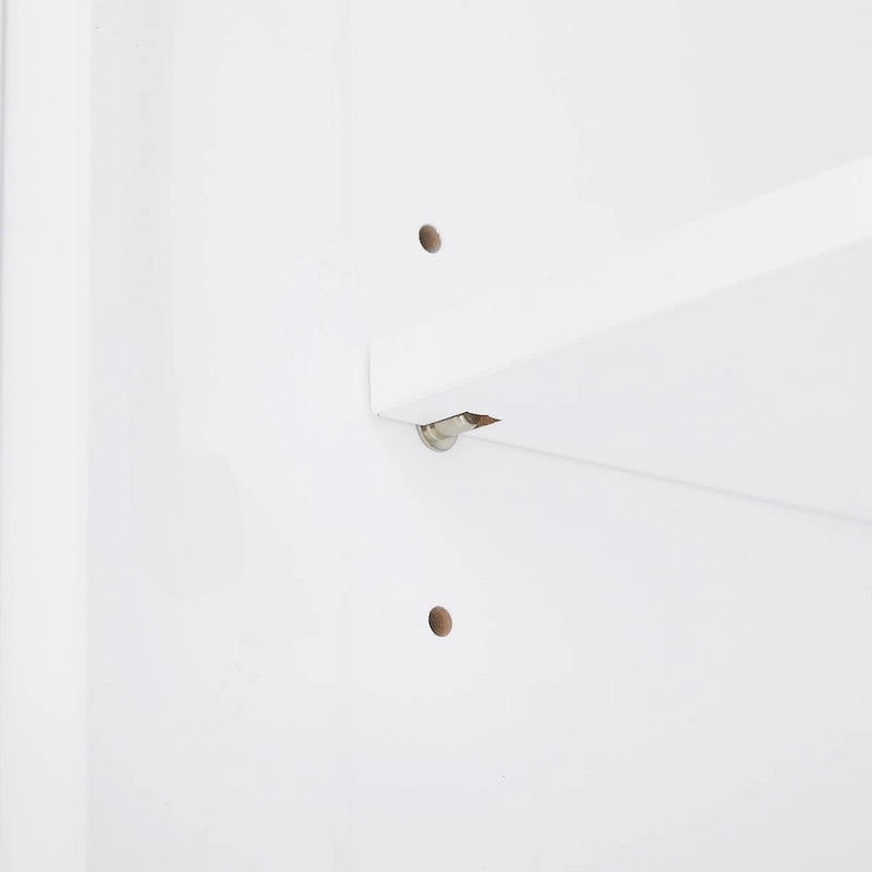 Meuble de salle de bain autoportant polyvalent avec étagères réglables et multiples options de rangement