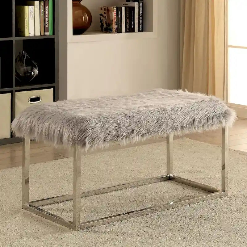 Banc de 100 cm en fausse fourrure