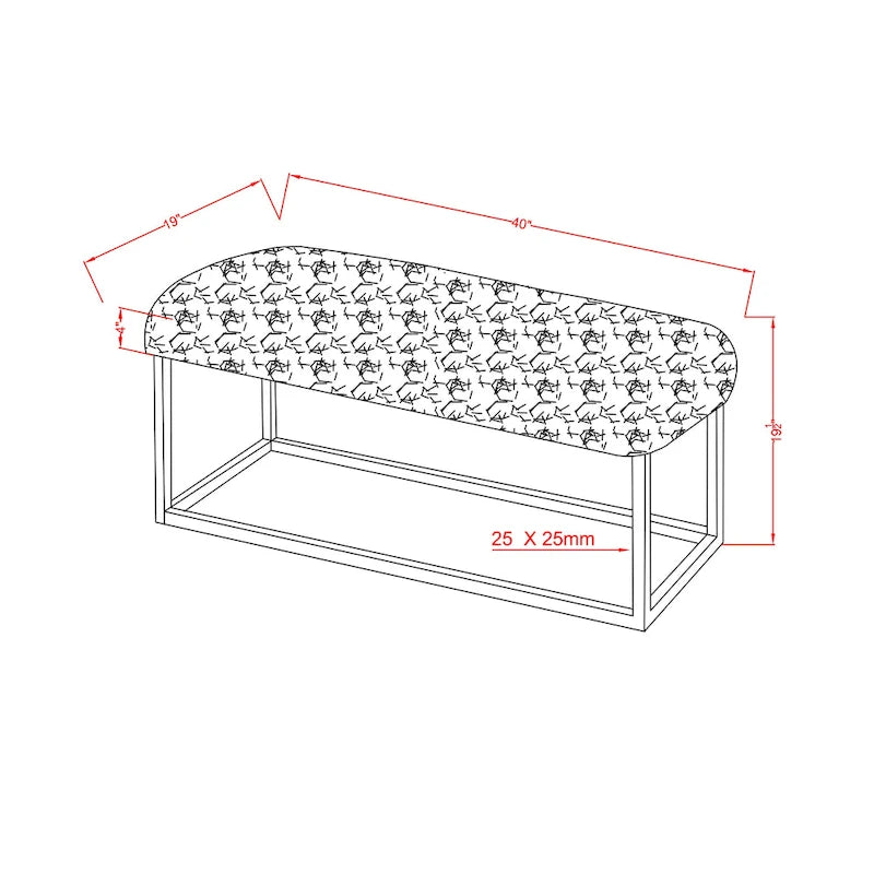 Banc de 100 cm en fausse fourrure