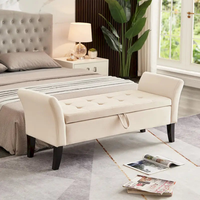 Banc de rangement armé pour entrée de chambre à coucher/salon