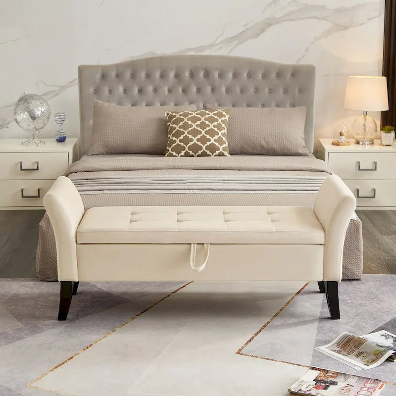 Banc de rangement armé pour entrée de chambre à coucher/salon