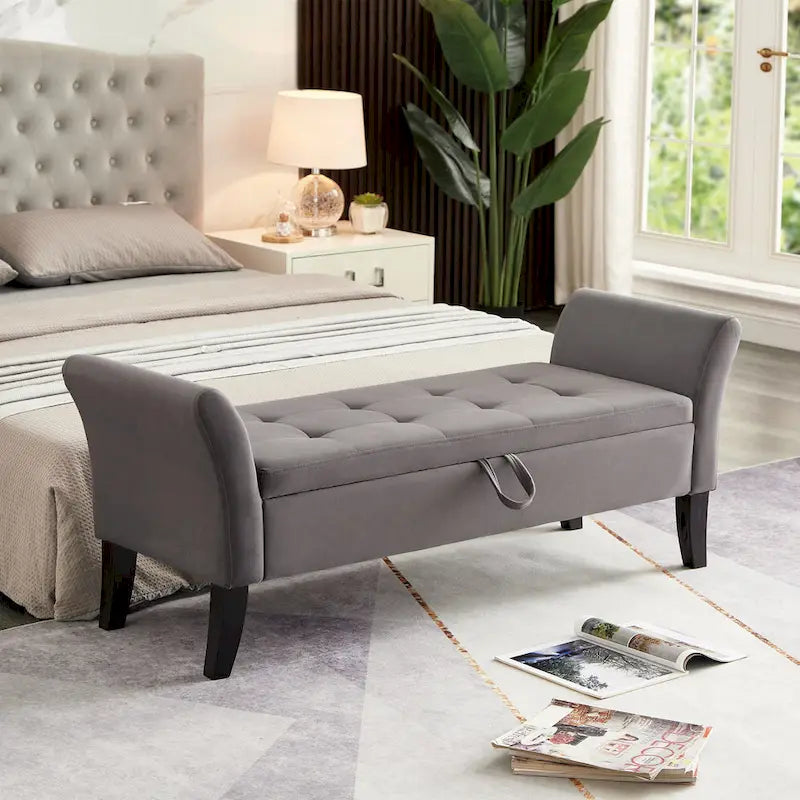 Banc de rangement armé pour entrée de chambre à coucher/salon