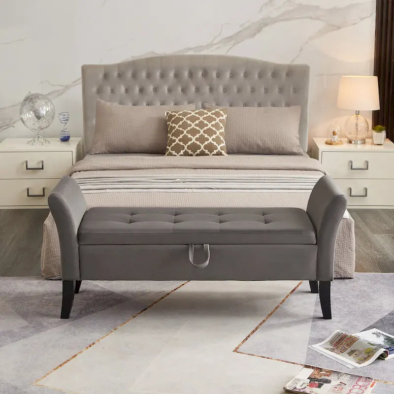 Banc de rangement armé pour entrée de chambre à coucher/salon