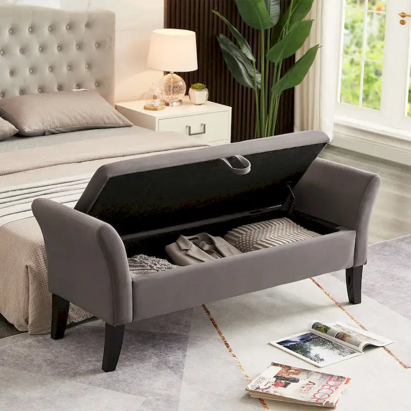 Banc de rangement armé pour entrée de chambre à coucher/salon