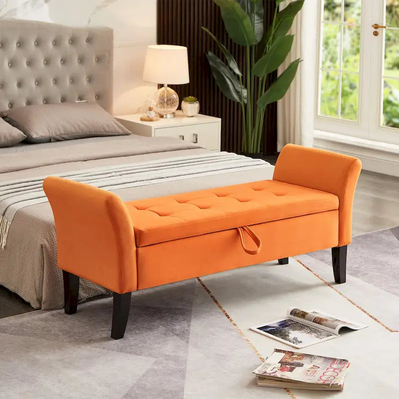 Banc de rangement armé pour entrée de chambre à coucher/salon