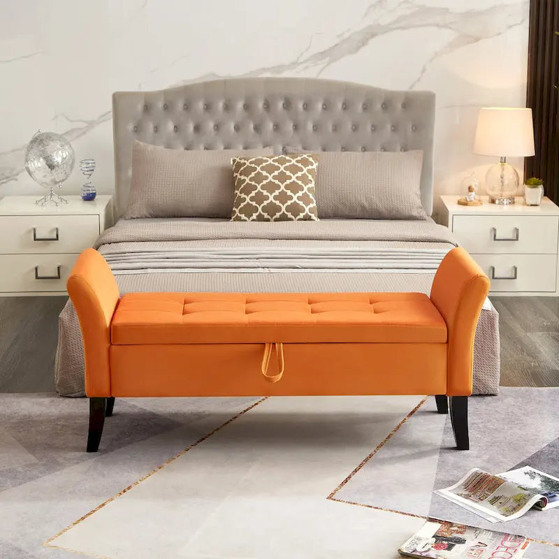Banc de rangement armé pour entrée de chambre à coucher/salon