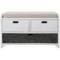Banc de rangement avec panier amovible et 2 tiroirs