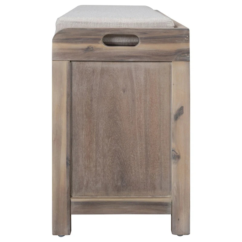Banc de rangement avec panier amovible et 2 tiroirs