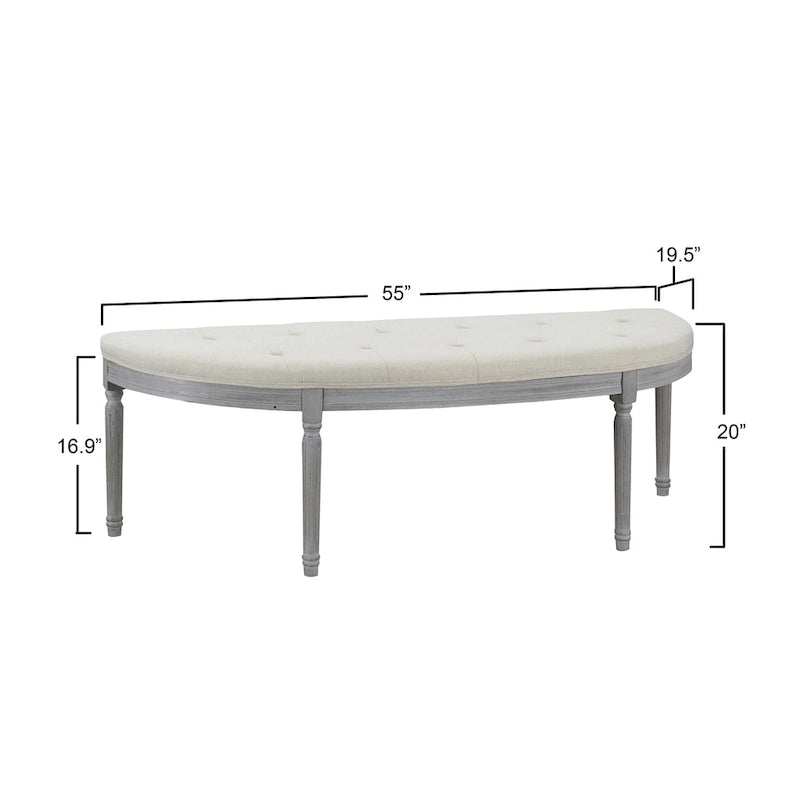 Banc rembourré à piètement bois