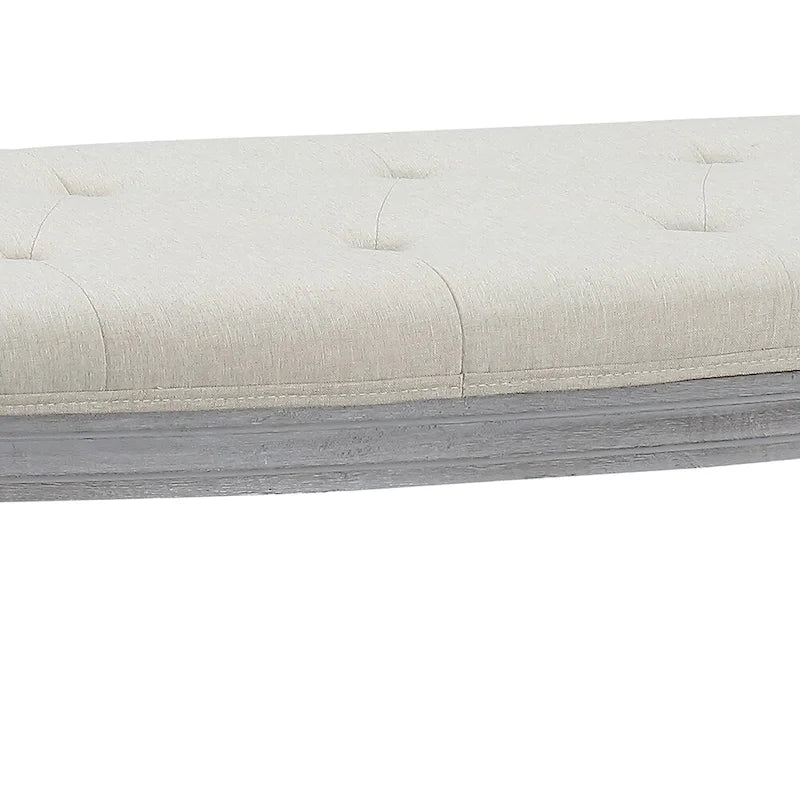 Banc rembourré à piètement bois