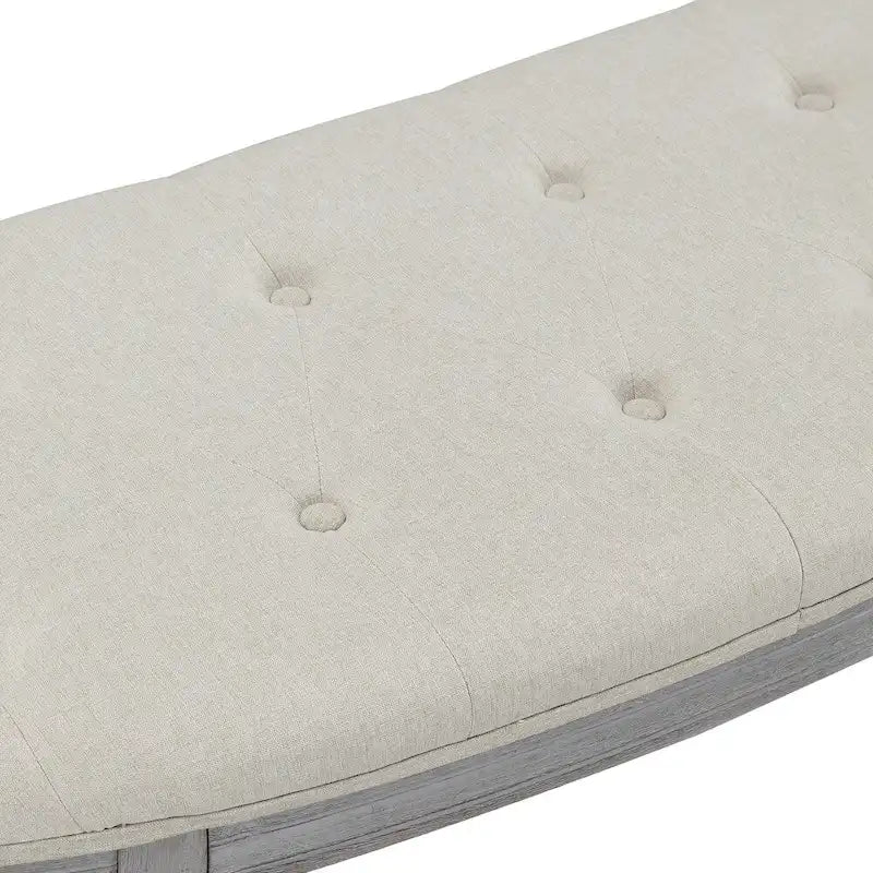 Banc rembourré à piètement bois