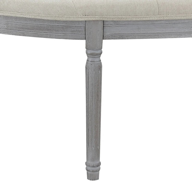 Banc rembourré à piètement bois