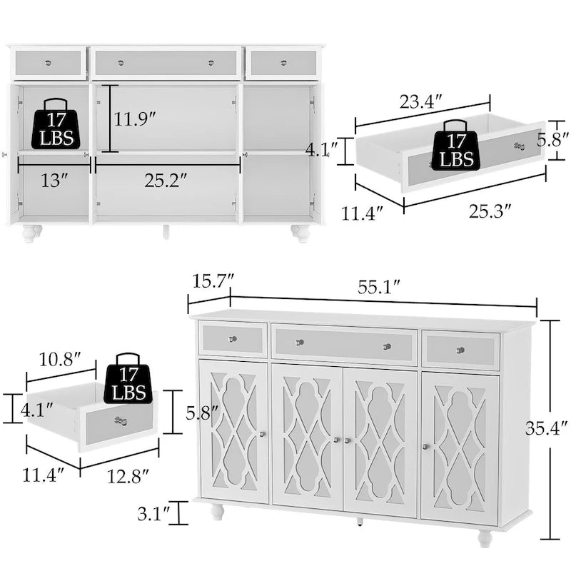 Armoire d'appoint avec miroir