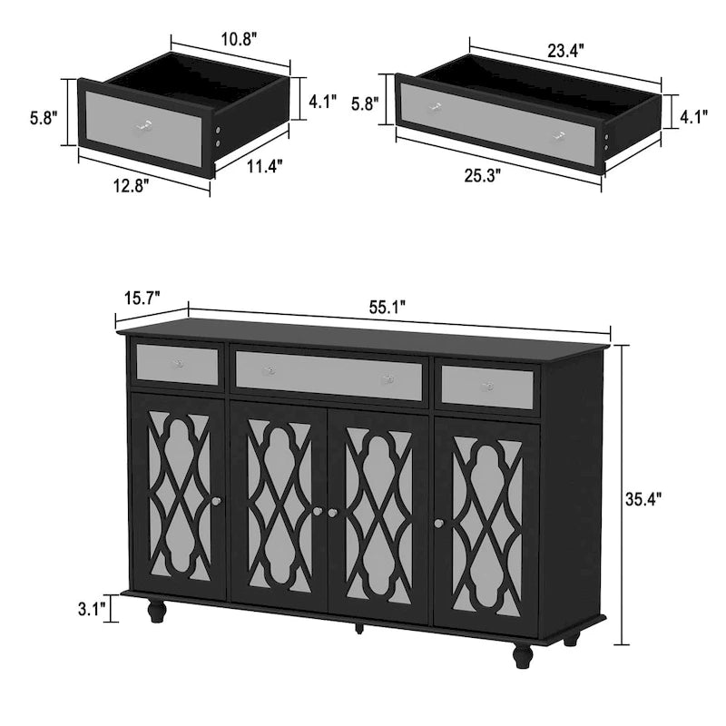 Armoire d'appoint avec miroir