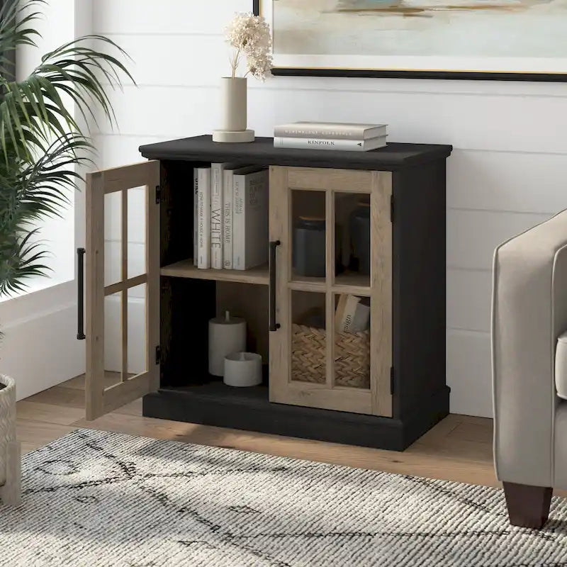 Meuble de rangement avec portes vitrées