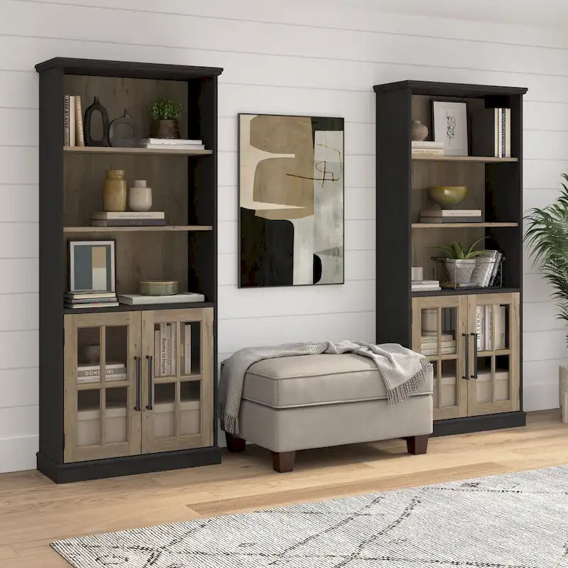 Meuble de rangement avec portes vitrées